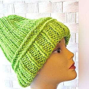 NWT Artisanal Beanie With Detachable Faux leather Tag